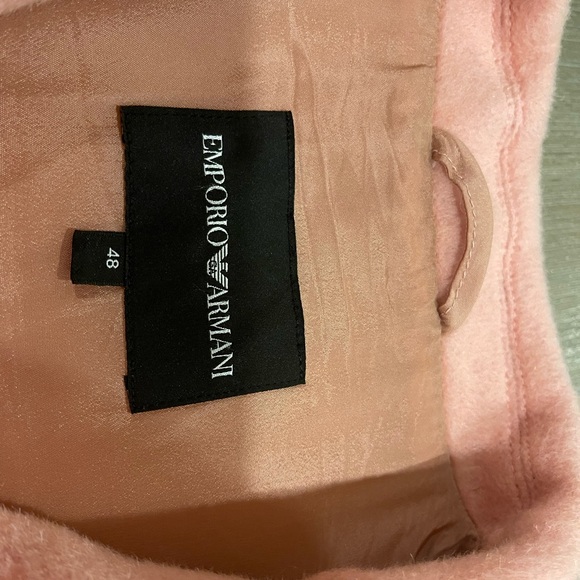Emporio Armani pink boiled wool, single breasted winter coat, size 48 European - Picture 4 of 5